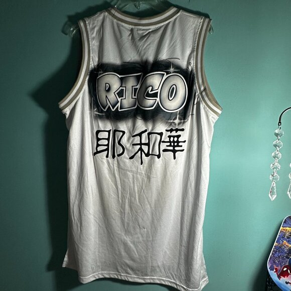 Rico Paid In Full Men's Headgear Classics Embroidered Basketball Jersey White XL - Picture 2 of 4
